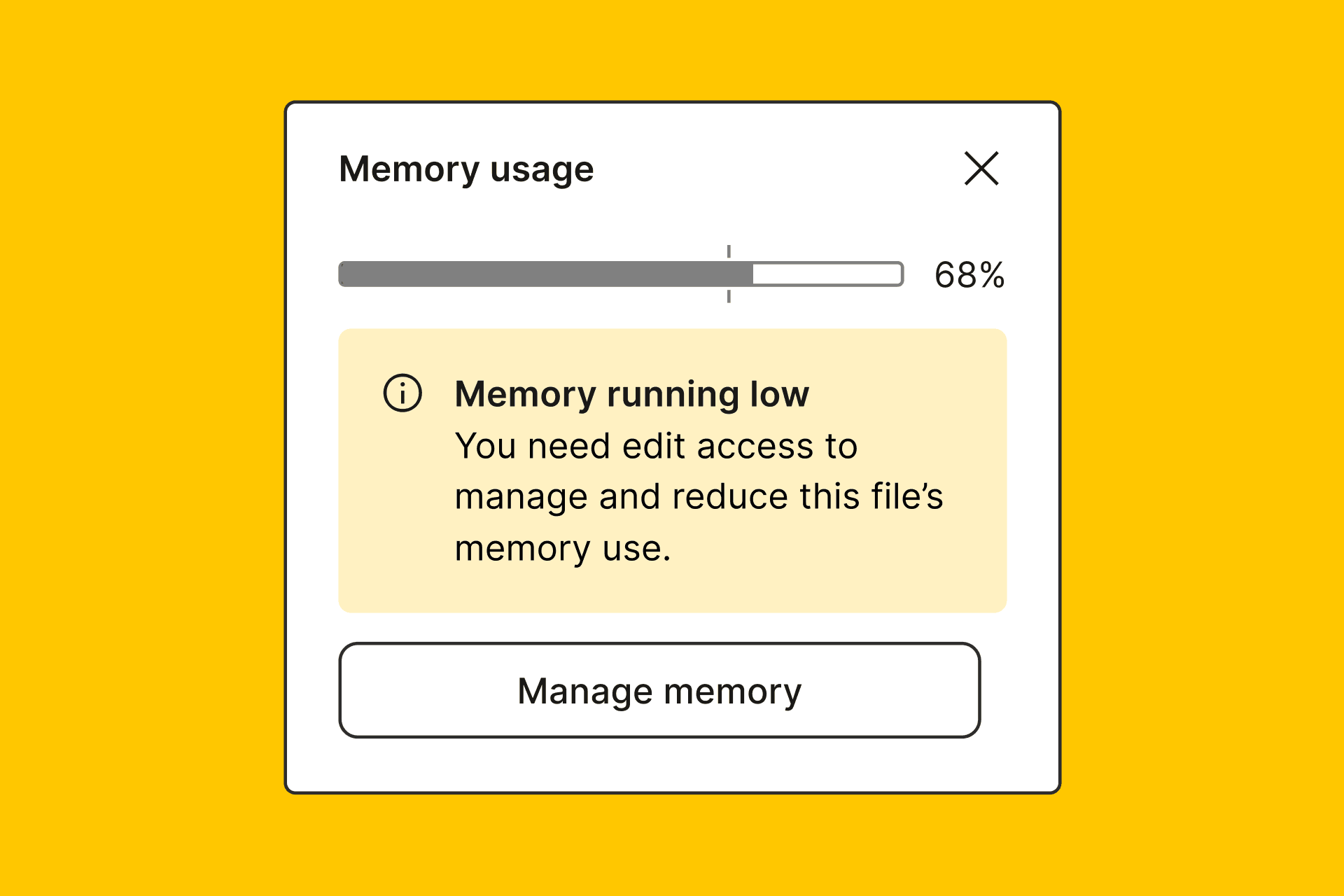 Memory usage alert in Figma